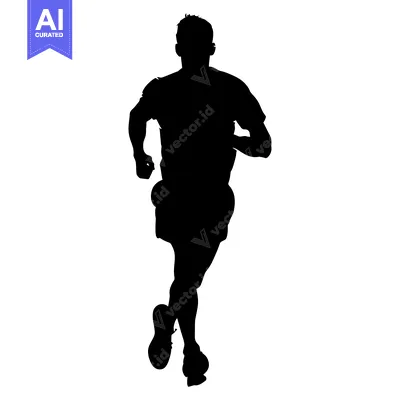 Aset premium populer: Silhouette of a Running Man