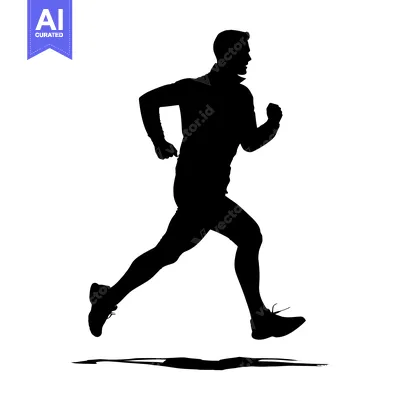 Popular premium asset: Silhouette of a Man Running with a Determined Expression