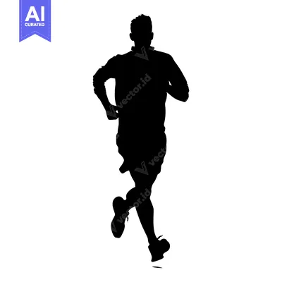 Aset desain premium: Silhouette of a Person Running in Motion