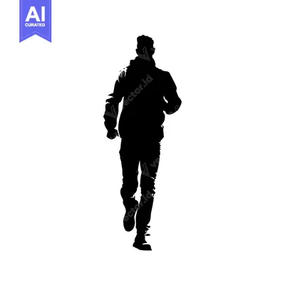 Aset premium populer: Silhouette of a man walking forward in a jacket