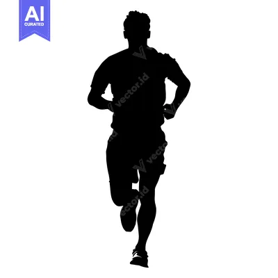 Popular premium asset: Silhouette of a Man Running Forward