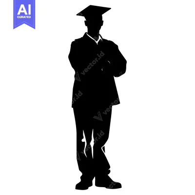 Popular premium asset: Silhouette of a Graduate with Crossed Arms