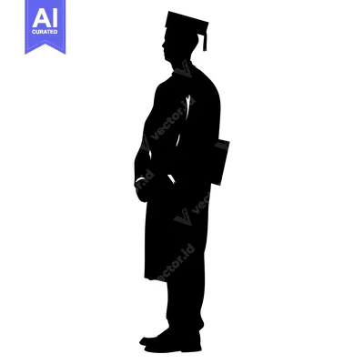 Aset premium populer: Silhouette of a Graduate in Cap and Gown