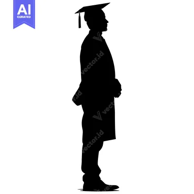 Aset premium populer: Silhouette of a Graduate in Cap and Gown