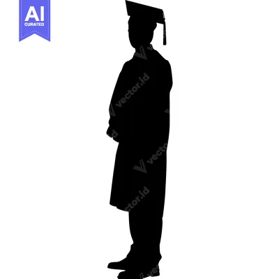 Popular premium asset: Silhouette of a Graduate in Cap and Gown