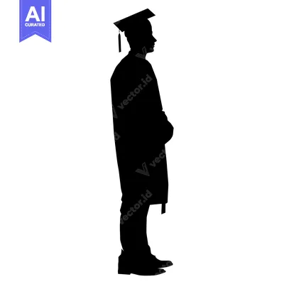 Aset premium populer: Silhouette of a Graduate in Cap and Gown