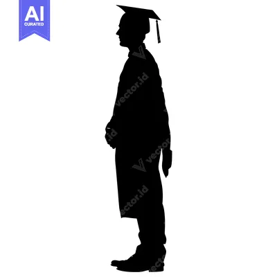 Popular premium asset: Silhouette of a Graduate in Cap and Gown
