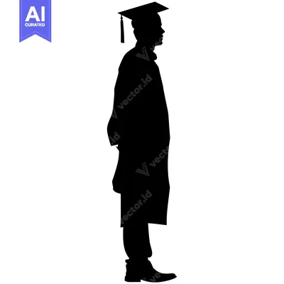 Aset premium populer: Silhouette of a Graduate in Cap and Gown