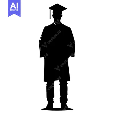 Popular premium asset: Silhouette of a Graduate in Cap and Gown