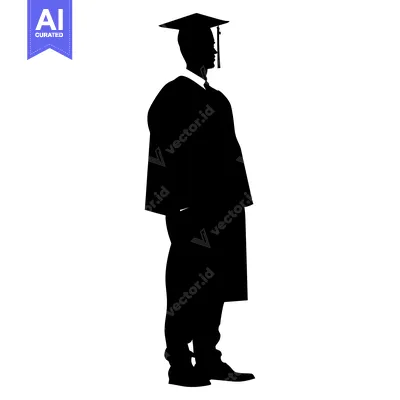 Silhouette of a graduate in cap and gown