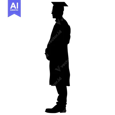 Premium design asset: Silhouette of a Graduate in Cap and Gown