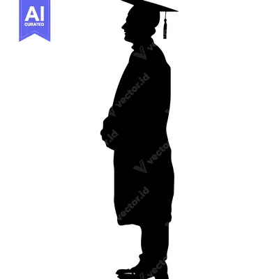 Silhouette of a Graduate in Cap and Gown