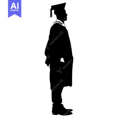 Popular premium asset: Silhouette of a Graduate Wearing a Cap and Gown