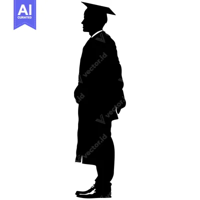 Aset premium populer: Silhouette of a Graduate in Cap and Gown