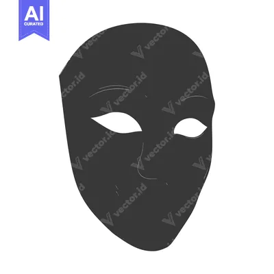 Aset premium populer: A Black and White Mask with White Eyes