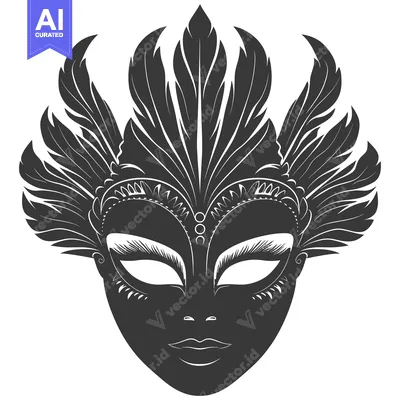 Aset premium populer: Feathered Venetian Carnival Mask with Intricate Details