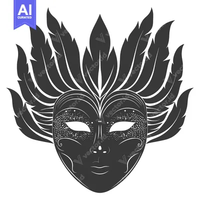Popular premium asset: Black and White Masked Face with Feathers