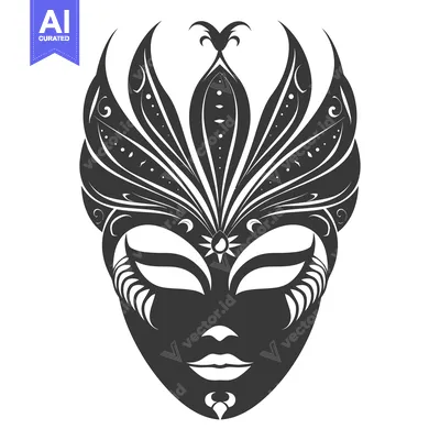 Aset premium populer: Ornate Black and White Venetian Carnival Mask