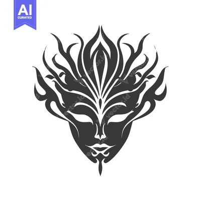 Popular premium asset: Stylized Black and White Face with Floral Hair