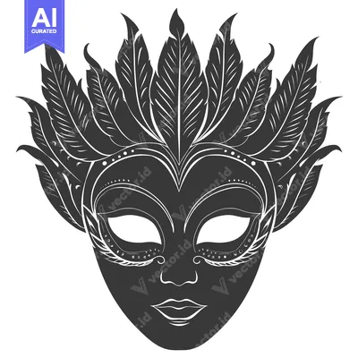 Popular premium asset: Black and White Feathered Venetian Carnival Mask