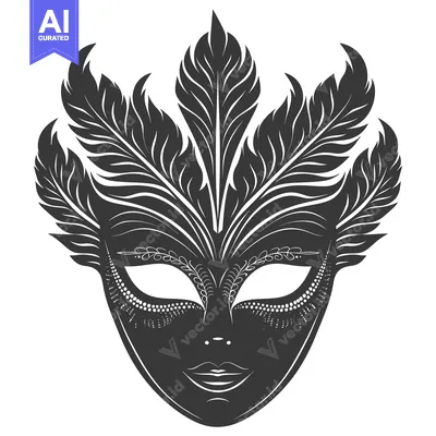 Popular premium asset: Black and White Feathered Venetian Carnival Mask