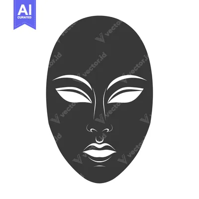 Popular premium asset: A simple black and white silhouette of a masquerade mask