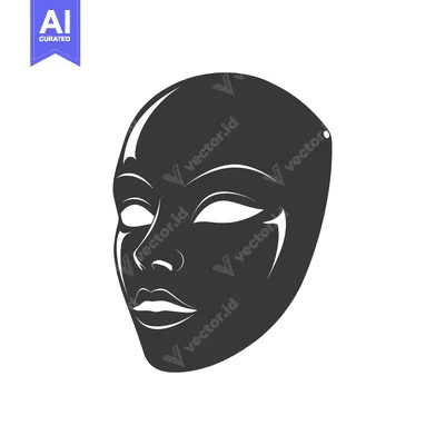 A Black and White Silhouette of a Woman's Face Mask