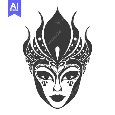 Aset premium populer: Ornate Black and White Venetian Carnival Mask