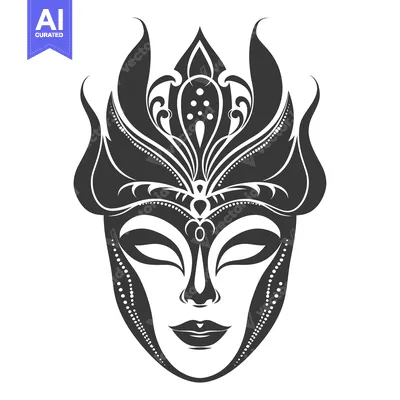 Premium design asset: Ornate Venetian Carnival Mask with Intricate Design