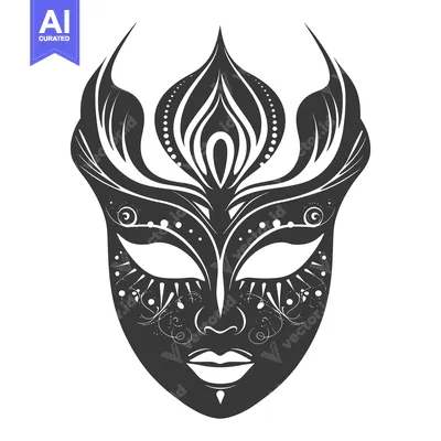 Aset premium populer: Black and White Ornate Venetian Mask