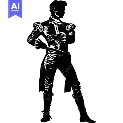 Silhouette of a Man in a Historical Costume