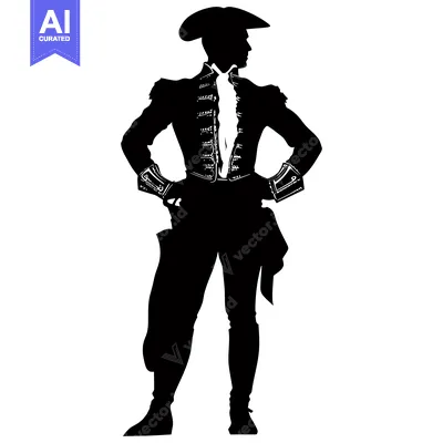 Silhouette of a Man in a 18th Century Costume