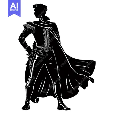 Popular premium asset: Silhouette of a Man in a Cape and Boots