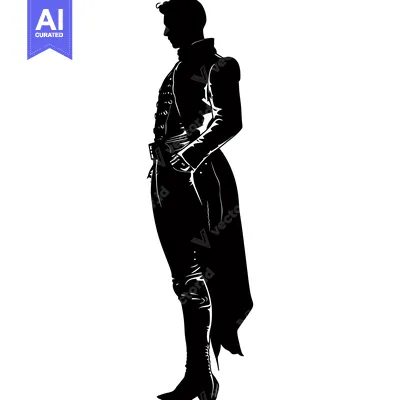 Aset premium populer: Silhouette of a Man in a Long Coat and Boots