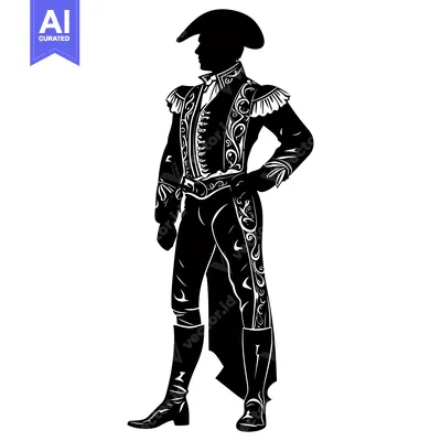 Premium design asset: Silhouette of a Matador in Traditional Costume