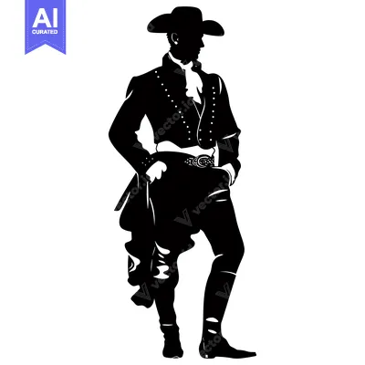 Aset premium populer: Silhouette of a man in a traditional Spanish bullfighting costume