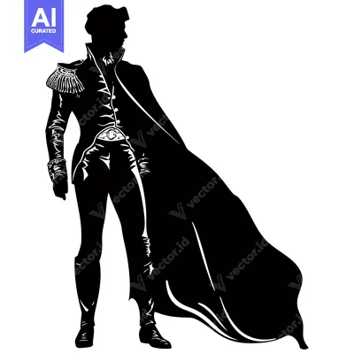 Aset premium populer: Silhouette of a Man in a Long Coat and Hat