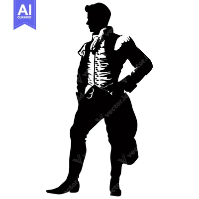 Silhouette of a Man in 18th Century Clothing