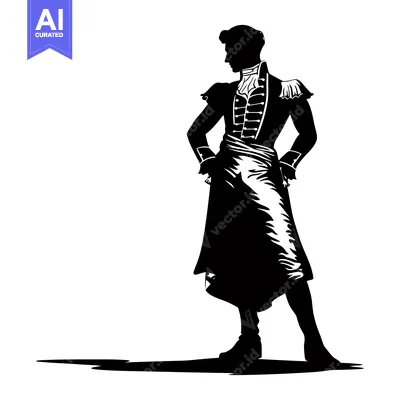 Premium design asset: Silhouette of a Man in a 18th Century Costume