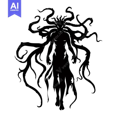 Aset premium populer: Silhouette of a Demon with Writhing Tentacles