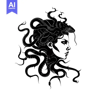A Profile View of Medusa with Snakes as Hair