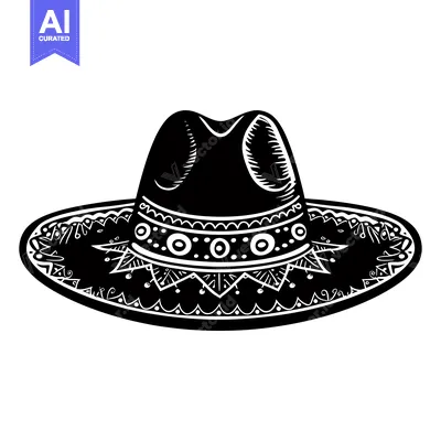Popular premium asset: Black and White Illustration of a Sombrero with Intricate Detailing