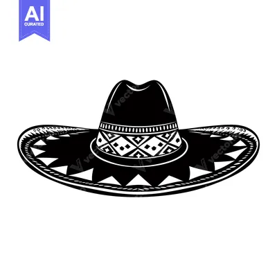 Popular premium asset: Black and White Illustration of a Traditional Mexican Sombrero