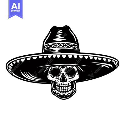 Popular premium asset: Sugar Skull Wearing a Sombrero