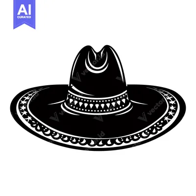 Popular premium asset: Black and White Illustration of a Sombrero Hat