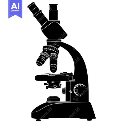 Popular premium asset: Black and White Silhouette of a Compound Microscope