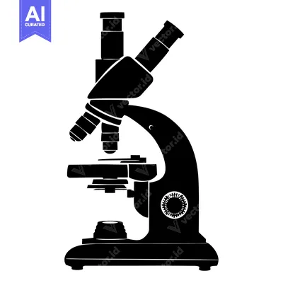 Premium design asset: A Black Silhouette Illustration of a Microscope