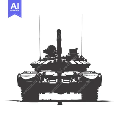 Popular premium asset: A black and white silhouette of a tank, viewed from the front