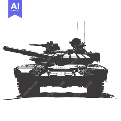 Aset premium populer: Silhouette of a Soviet T-72 Main Battle Tank