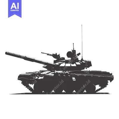 Aset premium populer: Silhouette of a Soviet T-72 Main Battle Tank